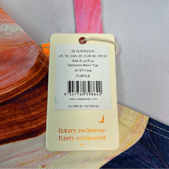 Artesands Women’s Colorful Delacroix Bikini Top Size 18 (Multifit Cup D-G) - Picture 6 of 9